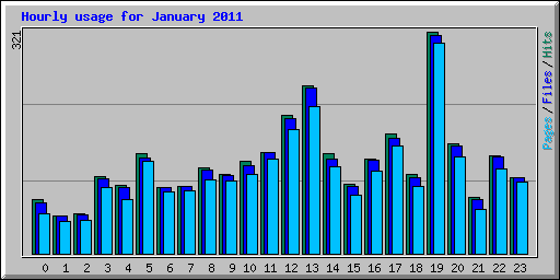 Hourly usage for January 2011