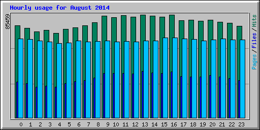 Hourly usage for August 2014