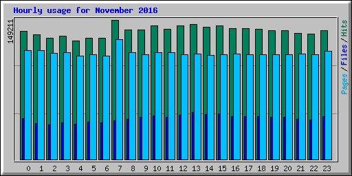 Hourly usage for November 2016