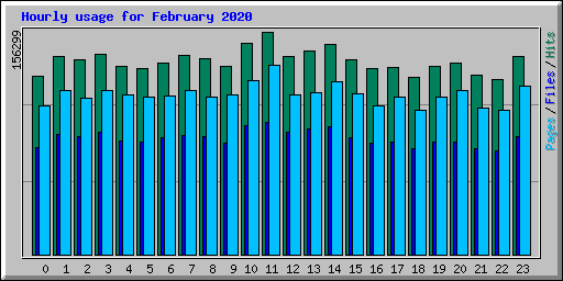 Hourly usage for February 2020