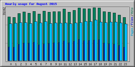 Hourly usage for August 2015