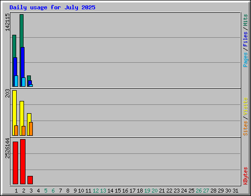 Daily usage for July 2025