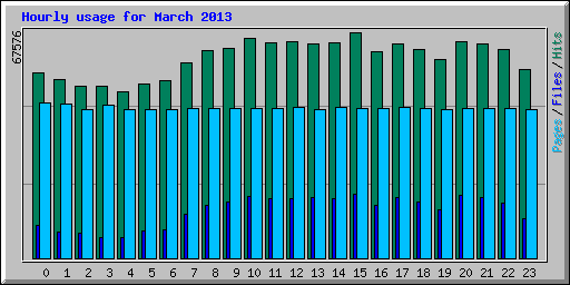 Hourly usage for March 2013